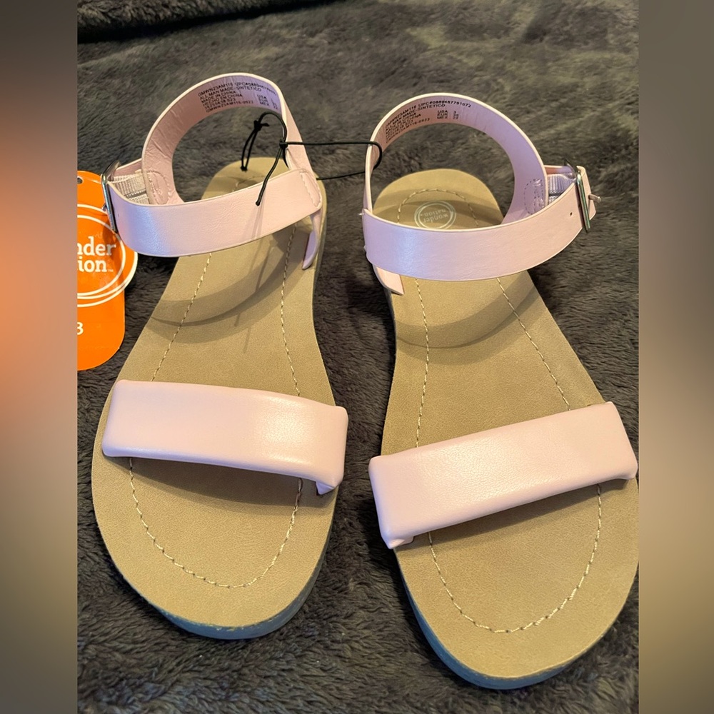 NWT wonder nation lite pink buckle up flex outsoles sandals Sz 3